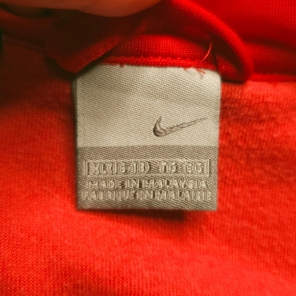 Y2K Nike Red Velour Full Zip Retro Racer Stripes Relaxed Fit women's medium - Picture 10 of 13